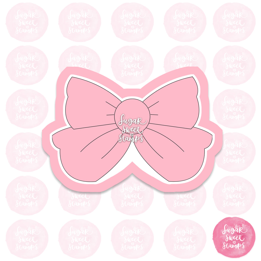 cute pink hair bow custom 3d printed cookie cutter