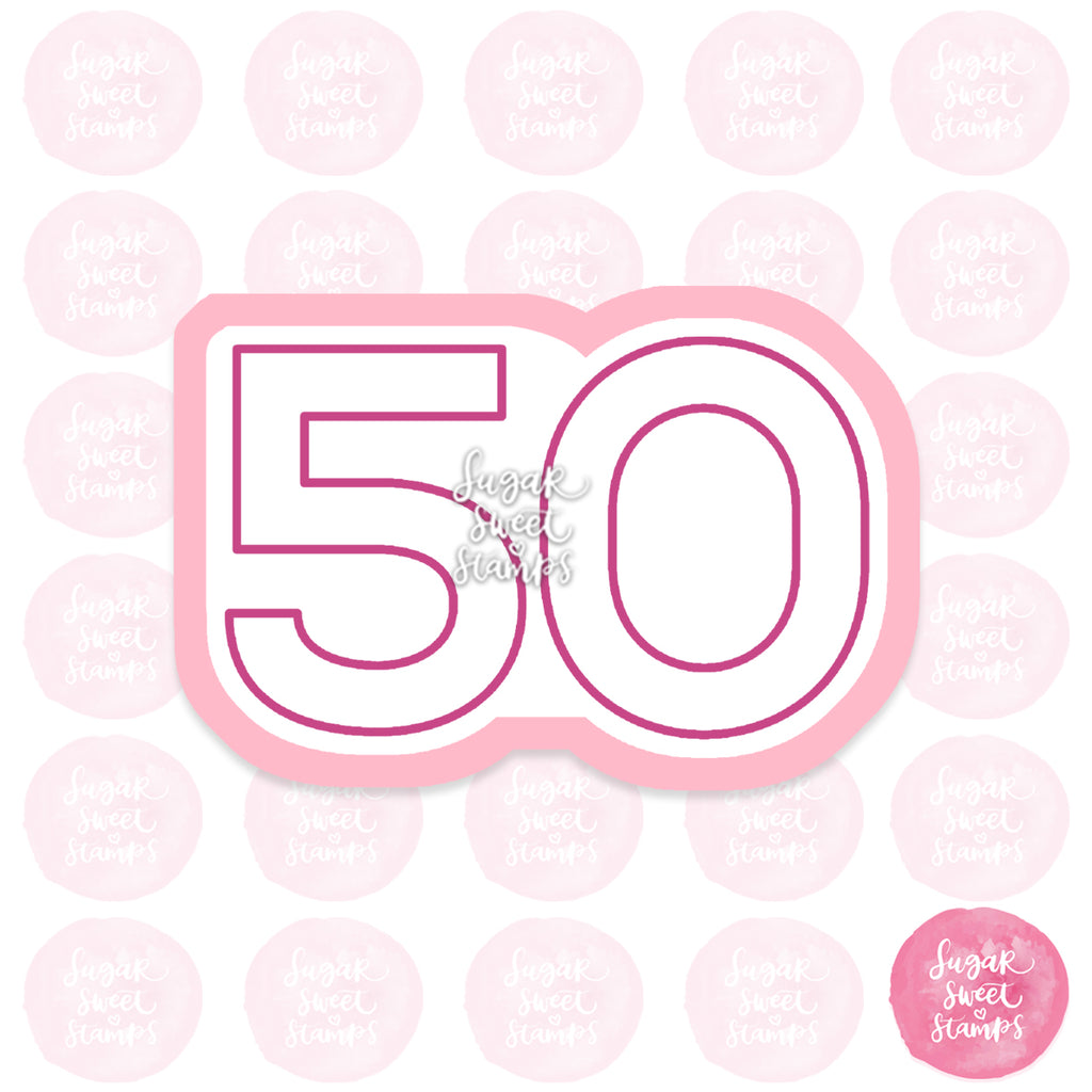 number fifty milestone age custom cookie cutter