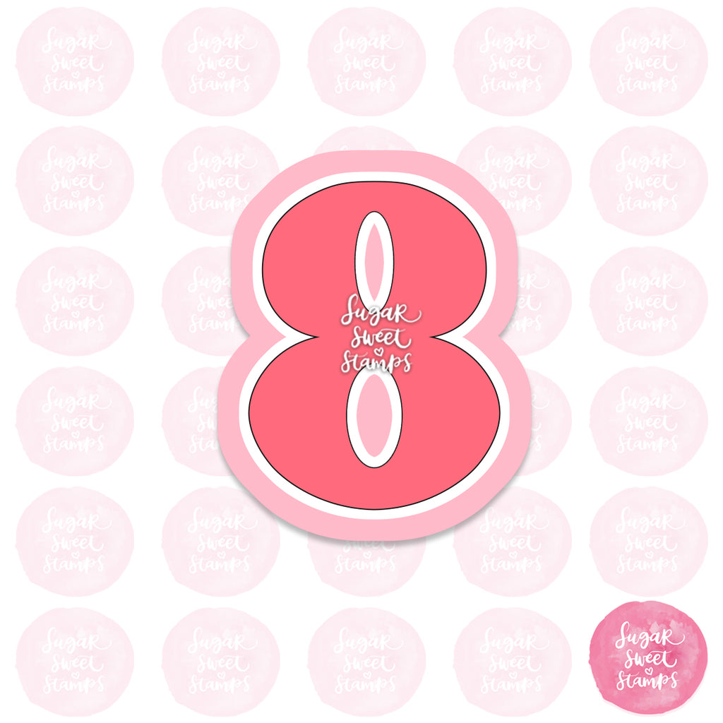 number eight age milestone cookie cutter