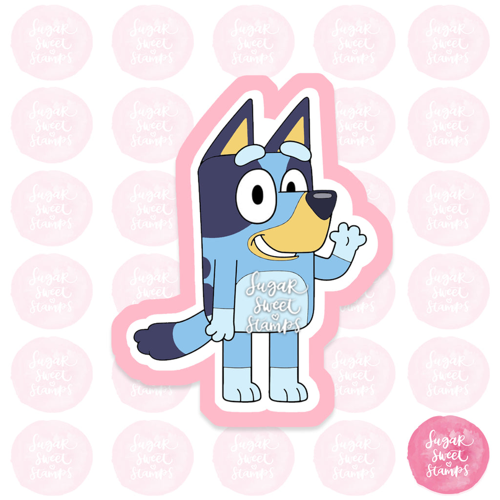 waving bluey cartoon kids custom 3d printed cookie cutters