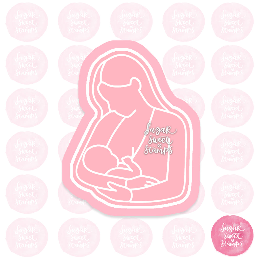 breastfeeding new mum and baby custom cookie cutter