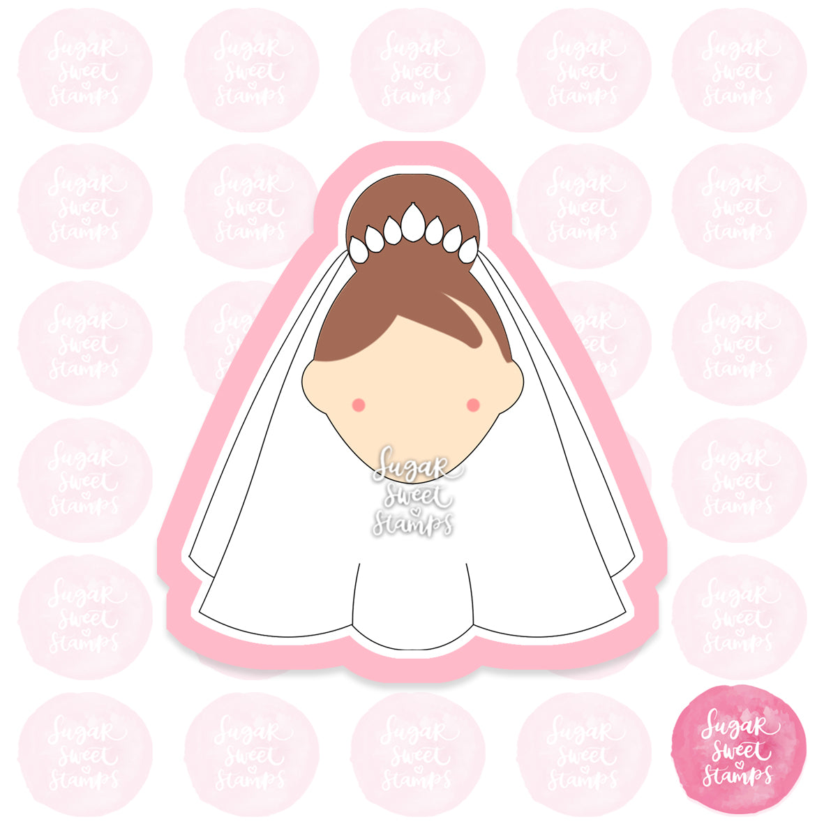 wedding bride veil custom cookie cutter