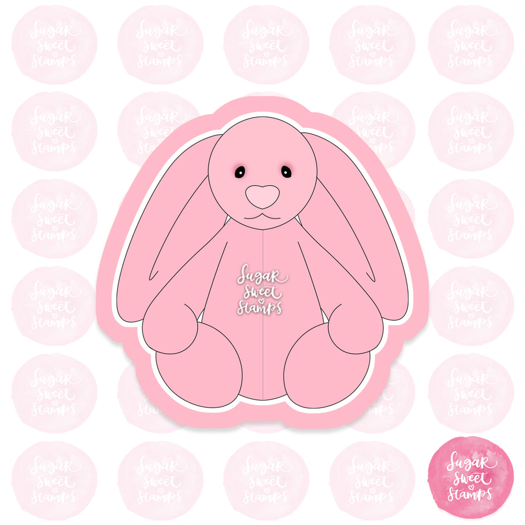 cute pink bunny toy plushie custom 3d printed cookie cutter