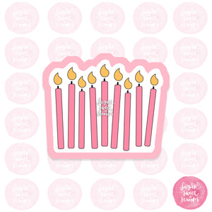 birthday candles light custom cookie cutter