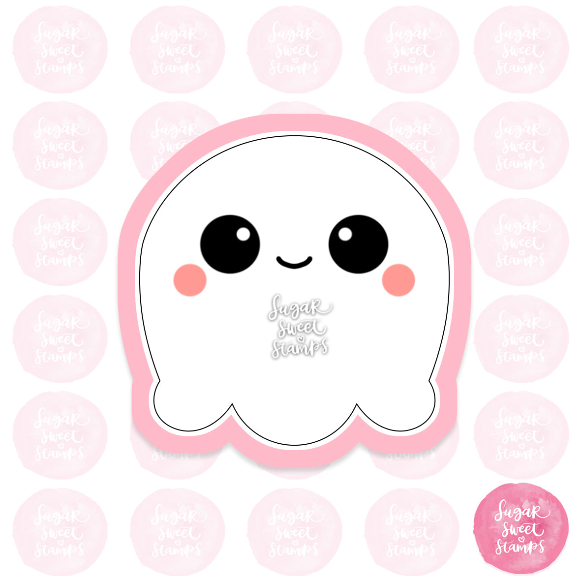 cute halloween chubby ghost kawaii custom cookie cutter