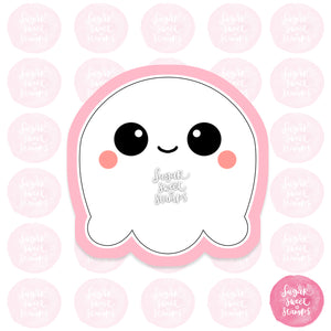 cute halloween chubby ghost kawaii custom cookie cutter