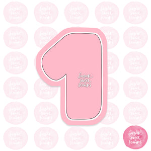 cute chubby number one age birthday cookie cutter