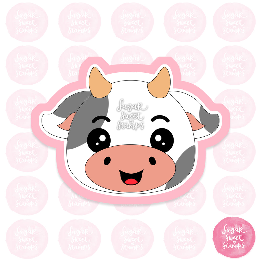 cute happy cow animal custom 3d printed cookie cutters