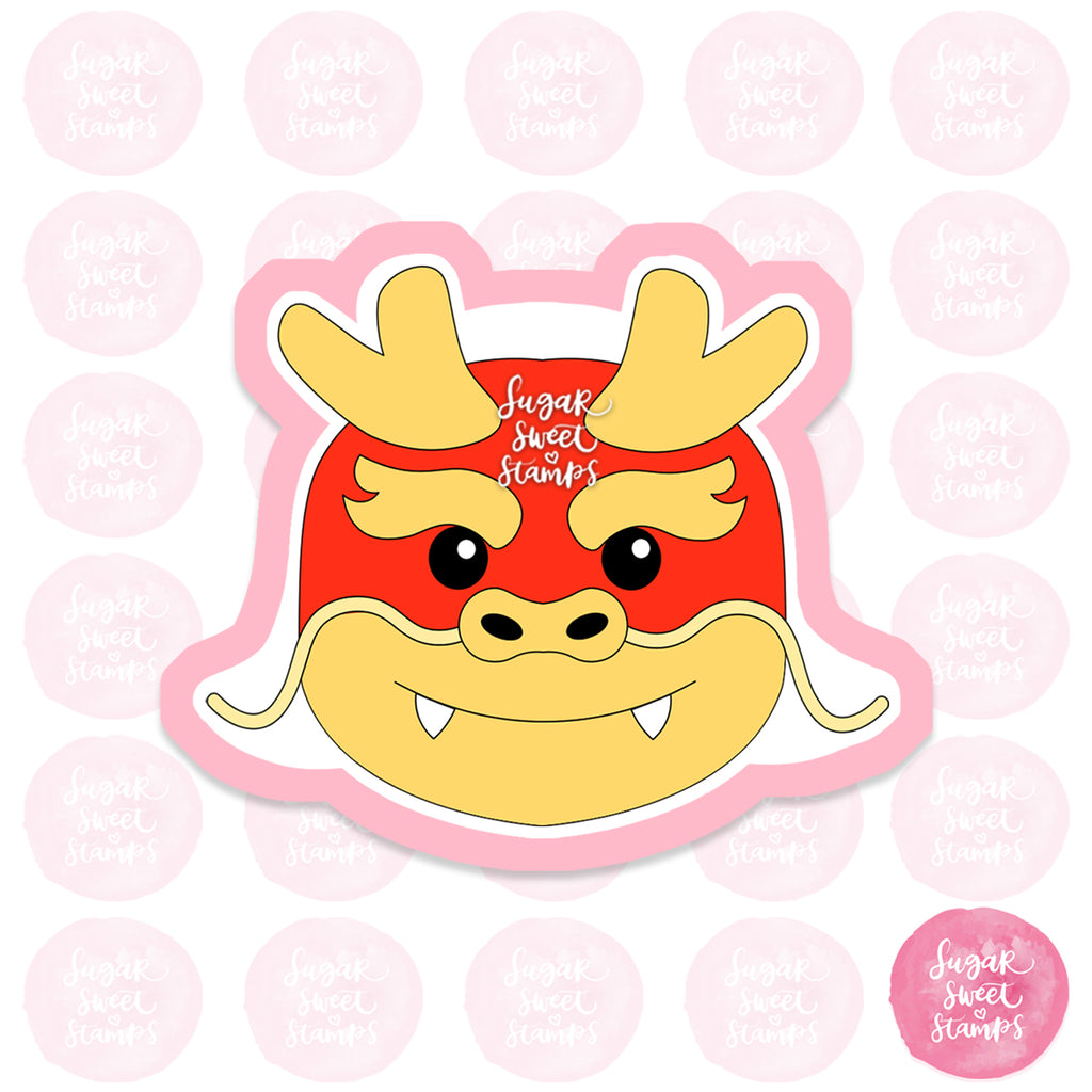 cute lunar new year dragon head custom cookie cutters