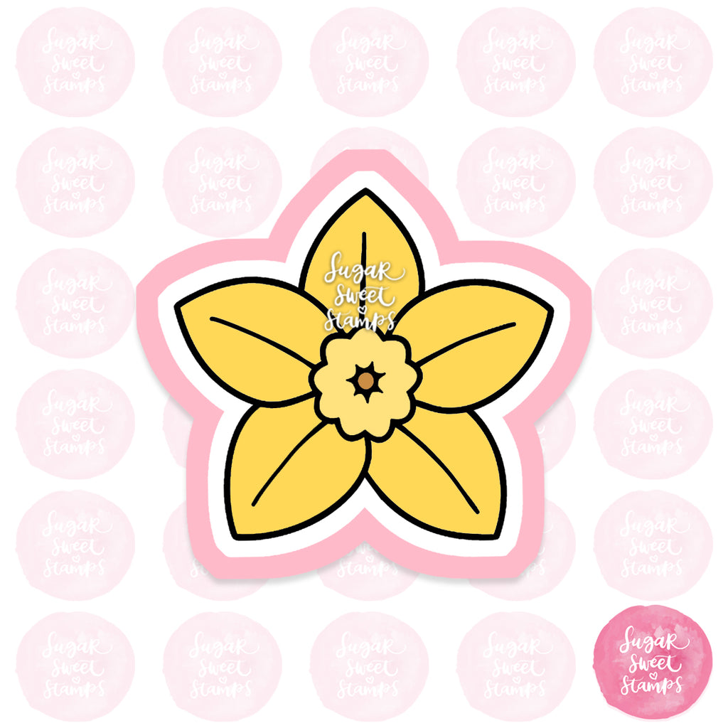 daffodil yellow flower nature custom floral cookie cutter