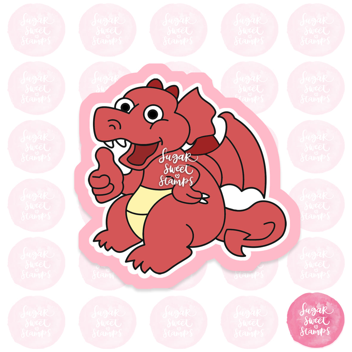 thumbs up fantasy cute dragon custom 3d printed cookie cutter