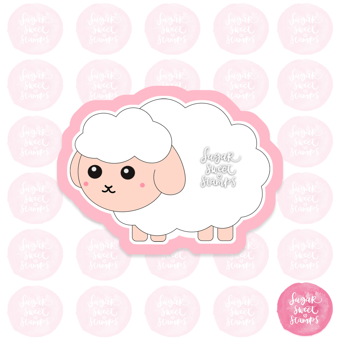 cute fluffy sheep animal custom cookie cutters