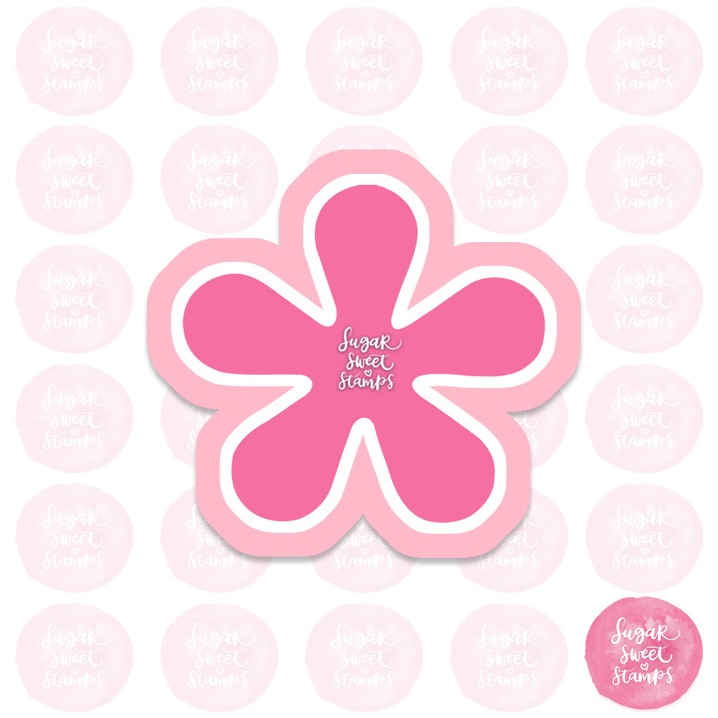 funky 70s flower motif shape custom cookie cutter