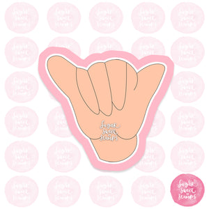 hang loose hand gesture symbol custom 3d printed cookie cutter