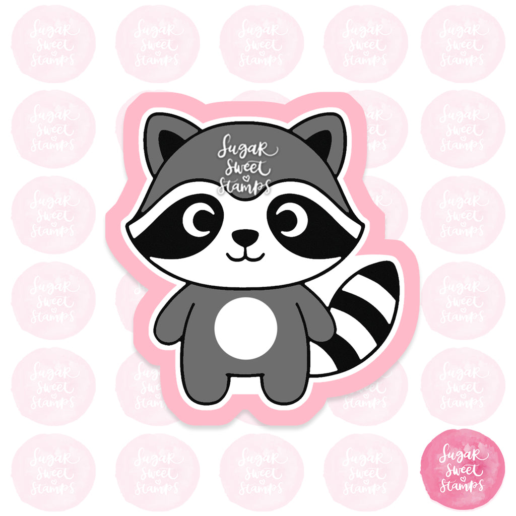 cute animal raccoon custom cookie cutter