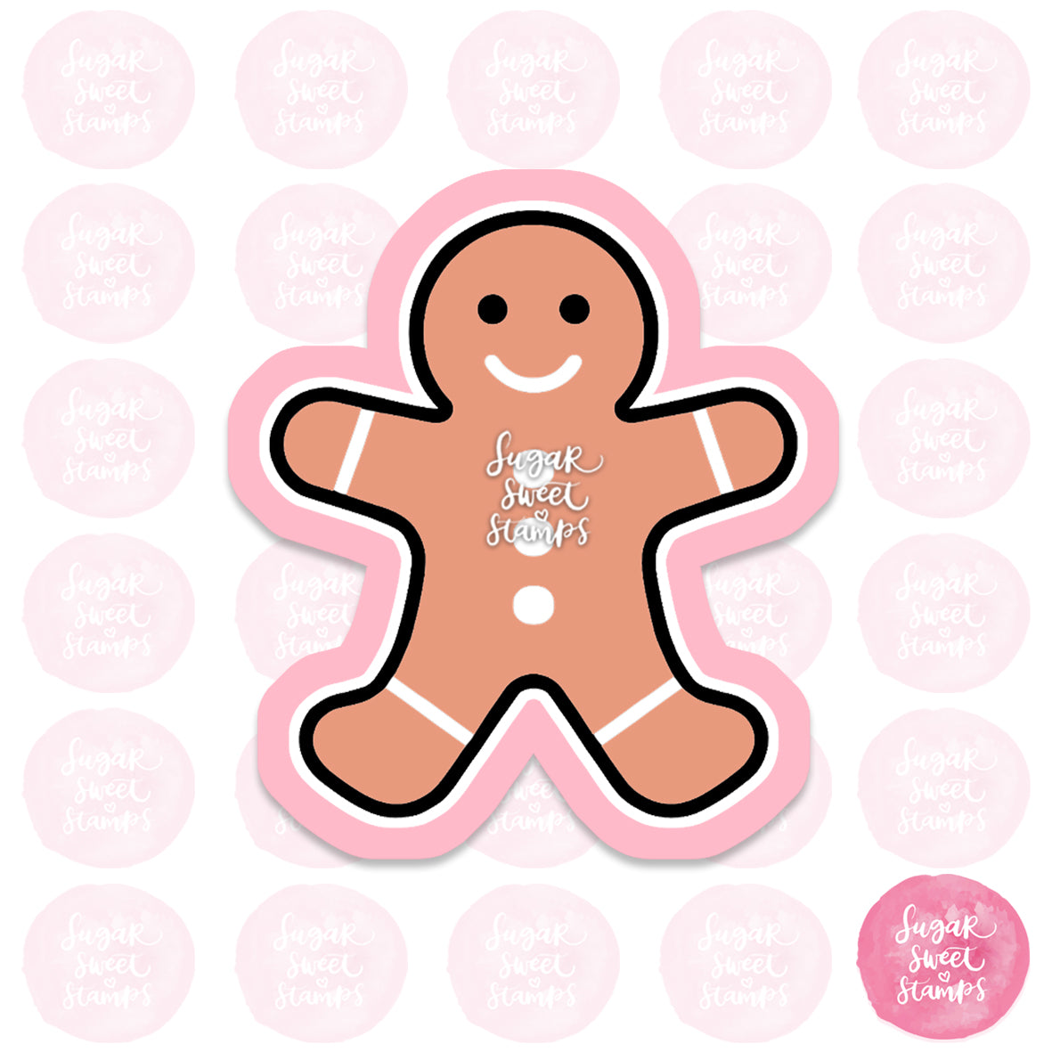 cute happy christmas gingerbread man custom cookie cutter