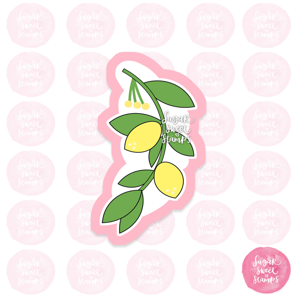 lemon branch nature fruit leaf custom 3d printed cookie cutter