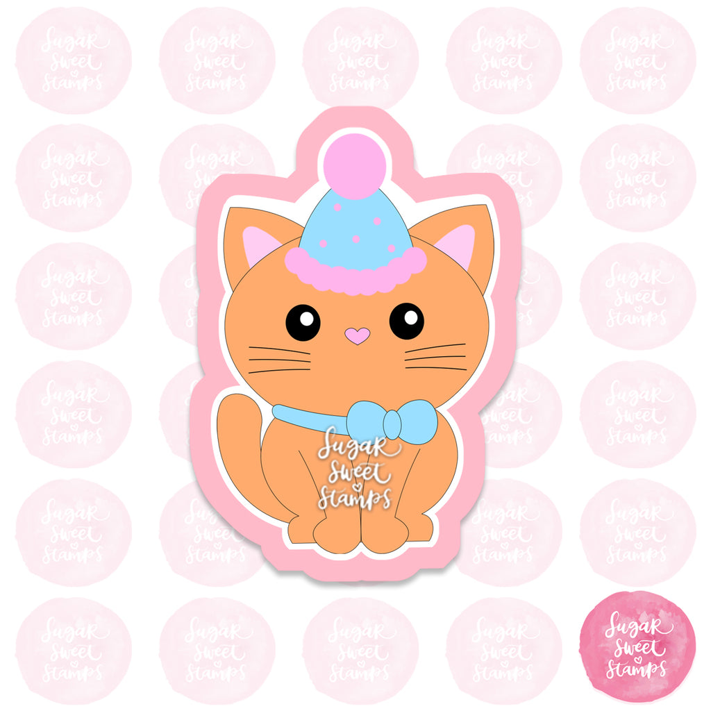 party birthday hat cat animal custom 3d printed cookie cutters