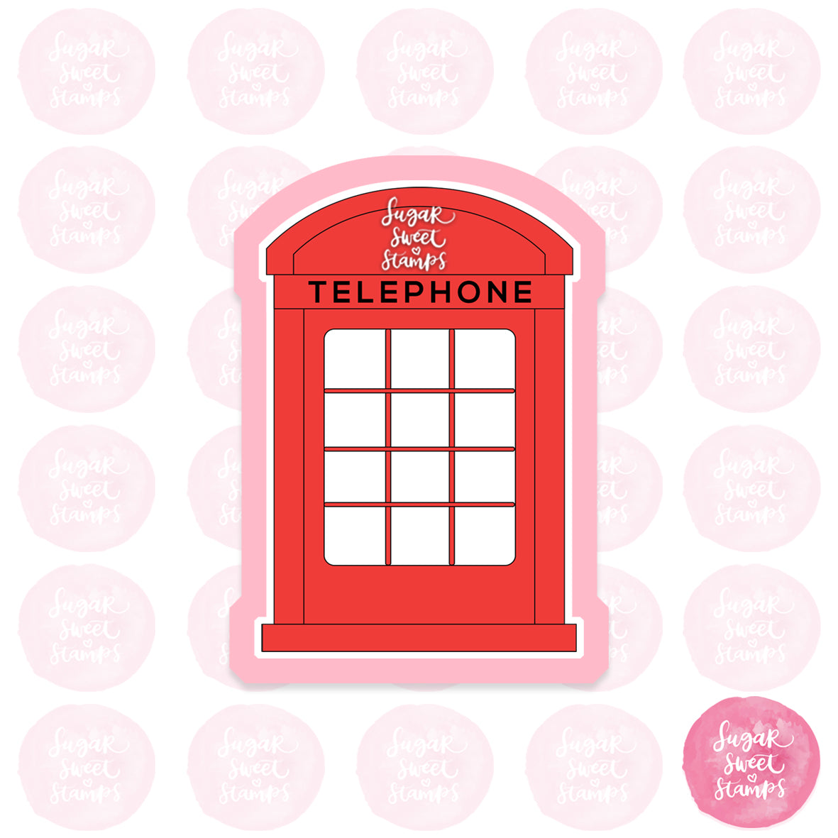 english british red phone booth custom cookie cutter