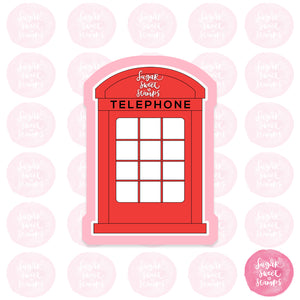 english british red phone booth custom cookie cutter