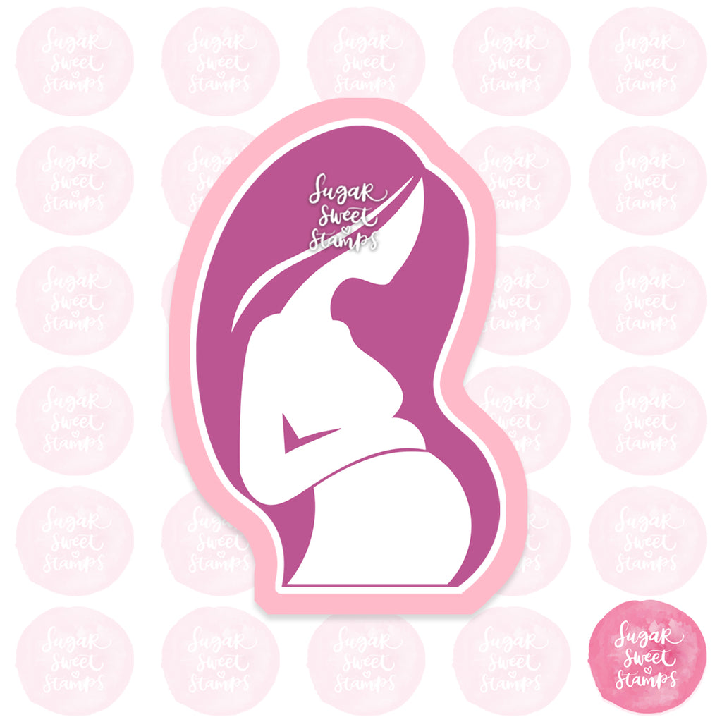 pregnant baby bump silhouette custom 3d printed cookie cutter
