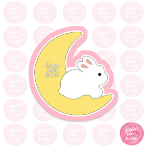 cute rabbit on moon cookie cutter