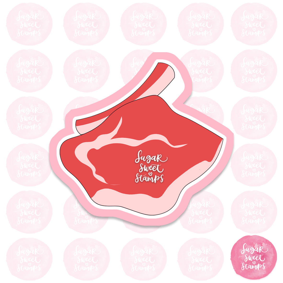 Raw lamb chop meat butcher custom 3d printed cookie cutters