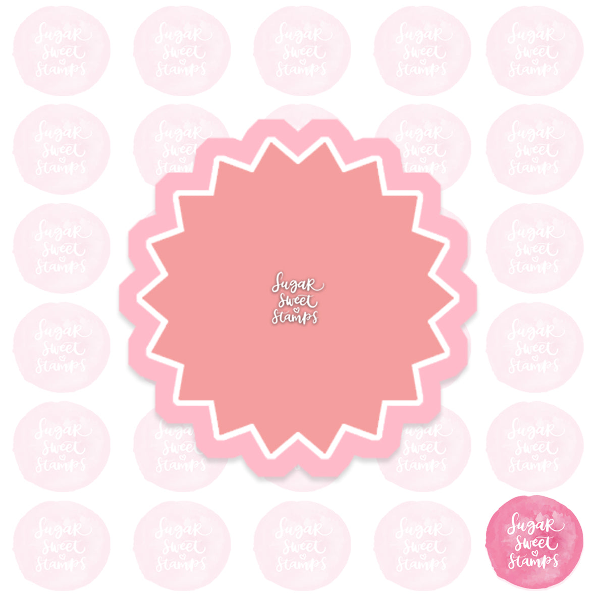 round starburst shape custom cookie cutter
