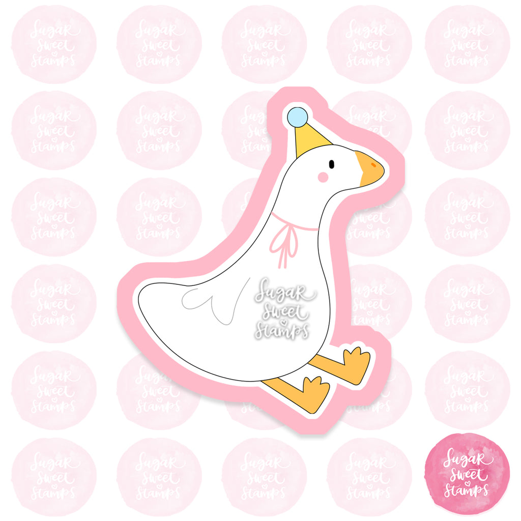 silly party animal goose custom cookie cutter