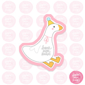 silly party animal goose custom cookie cutter
