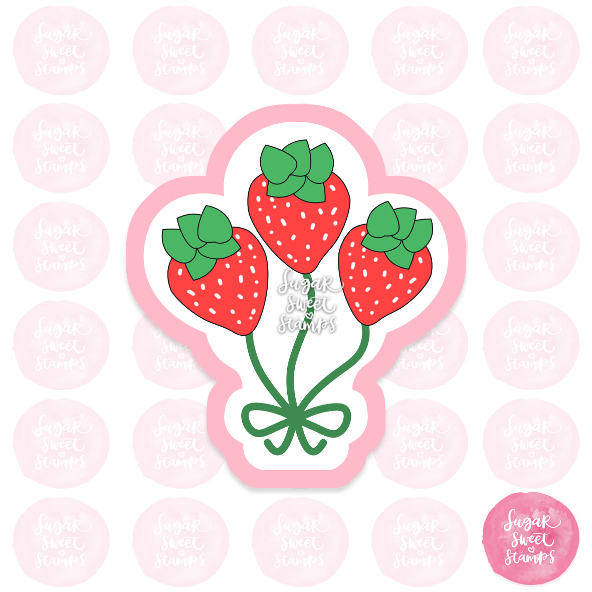 Strawberry balloon custom cookie cutter design