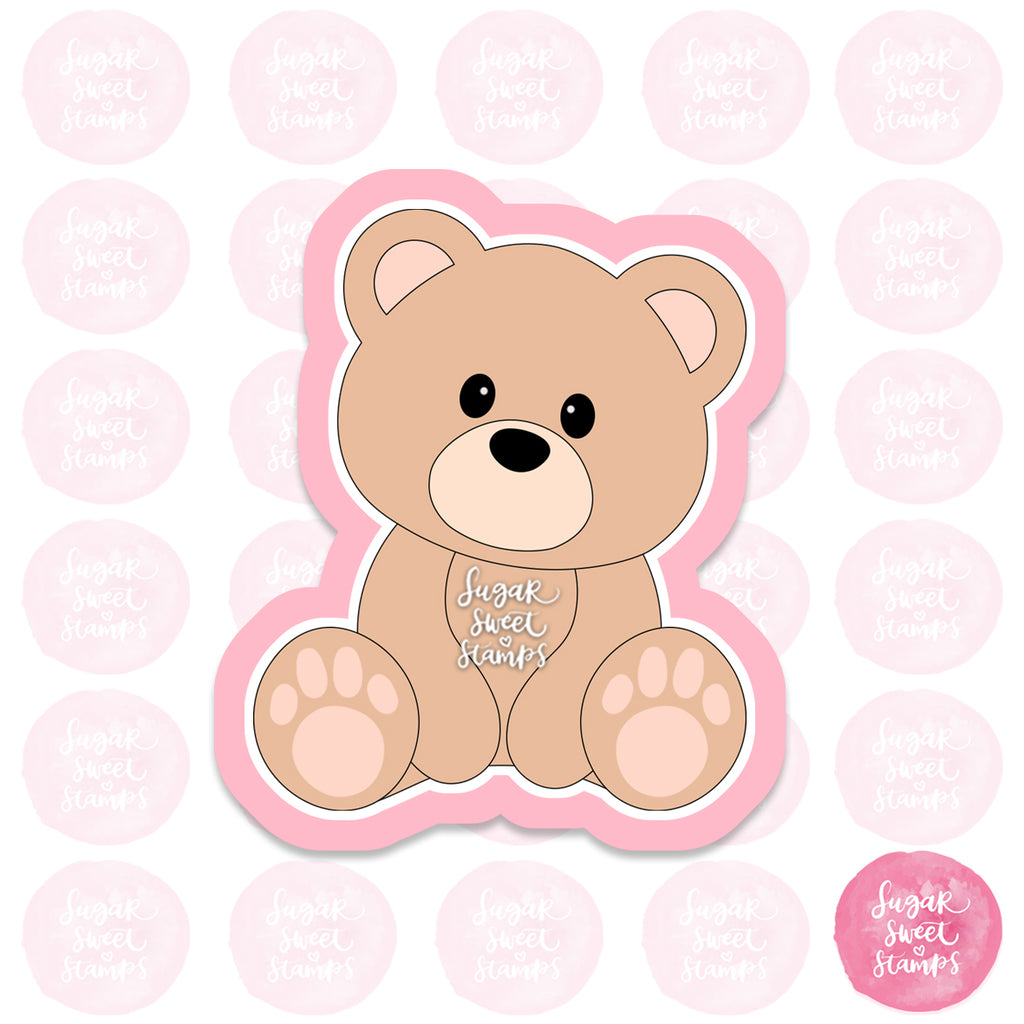shy cute teddy bear toy custom cookie cutters