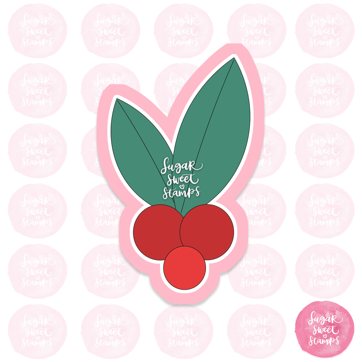 mistletoe berry custom cookie cutters