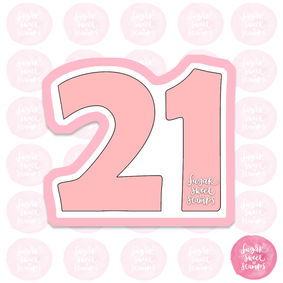21 number age birthday party celebration custom 3d printed cookie cutter