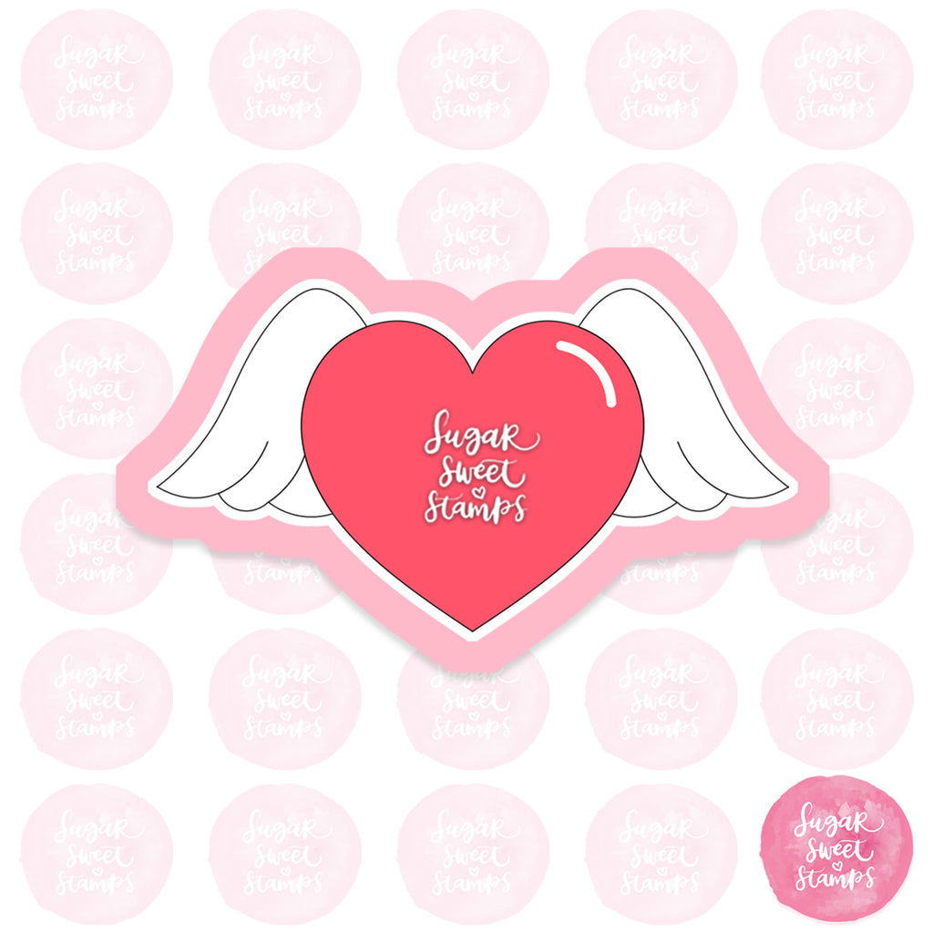 heart with wings valentines custom 3d printed cookie cutter