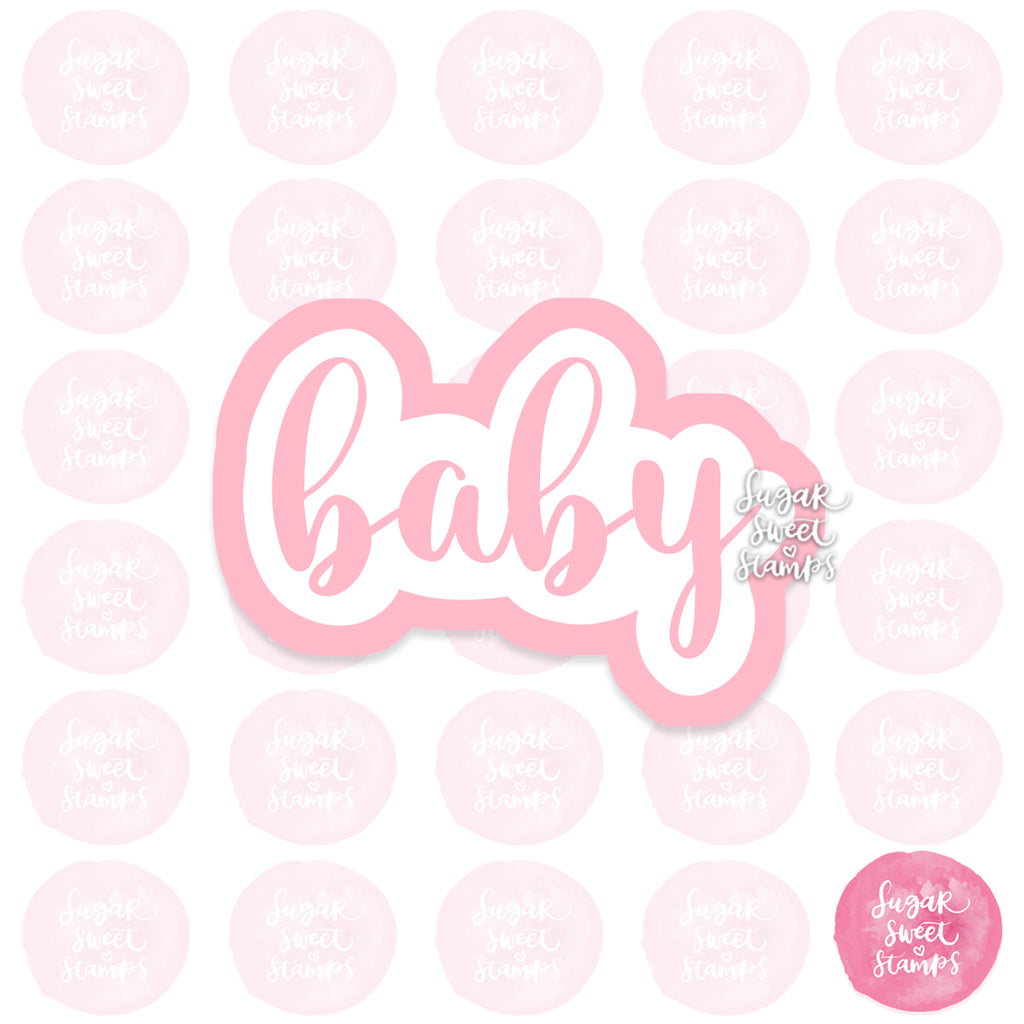 baby cursive script lettering words custom 3d printed cookie cutter