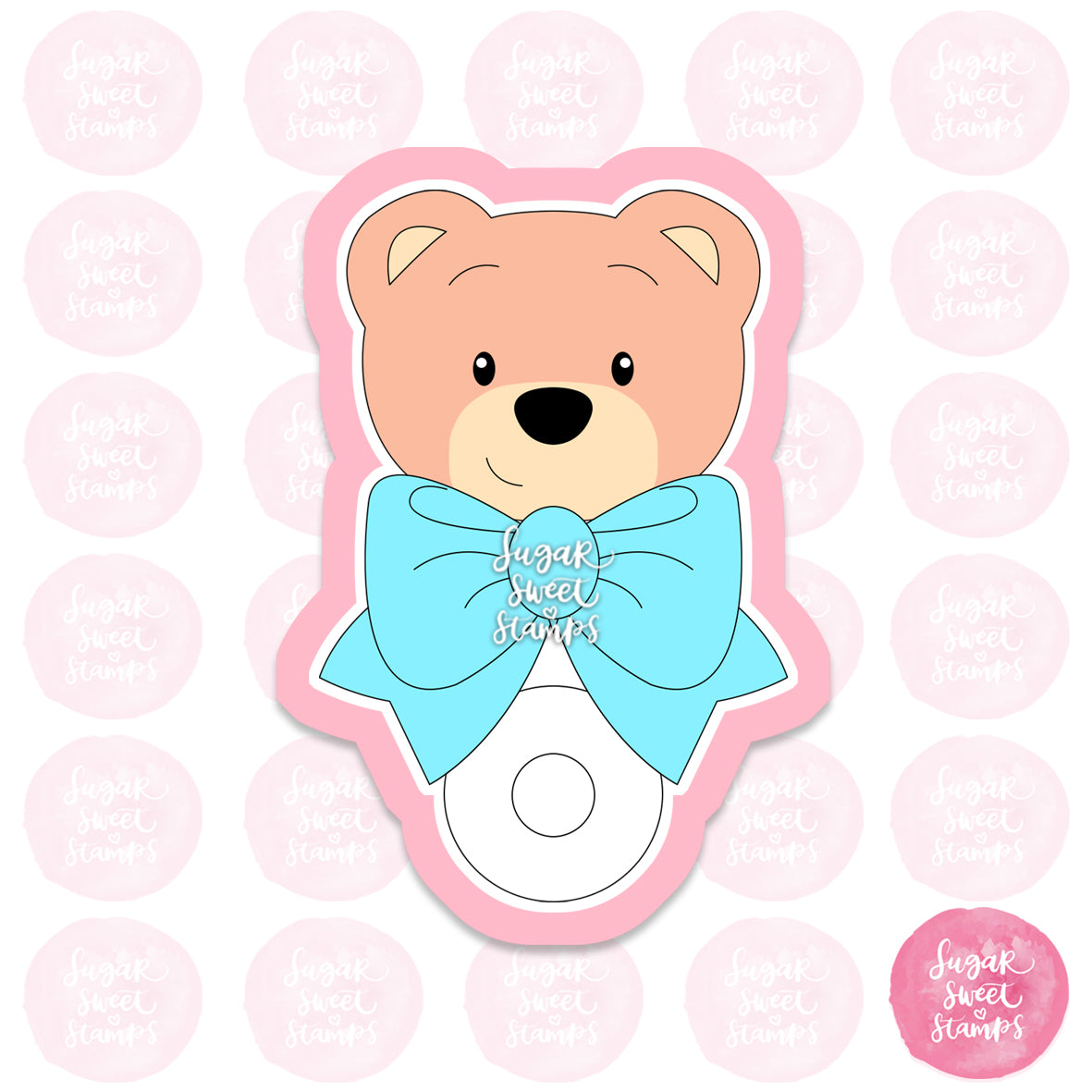 teddy bear toy soft fluffy kid children cute rattle baby custom 3d printed cookie cutter