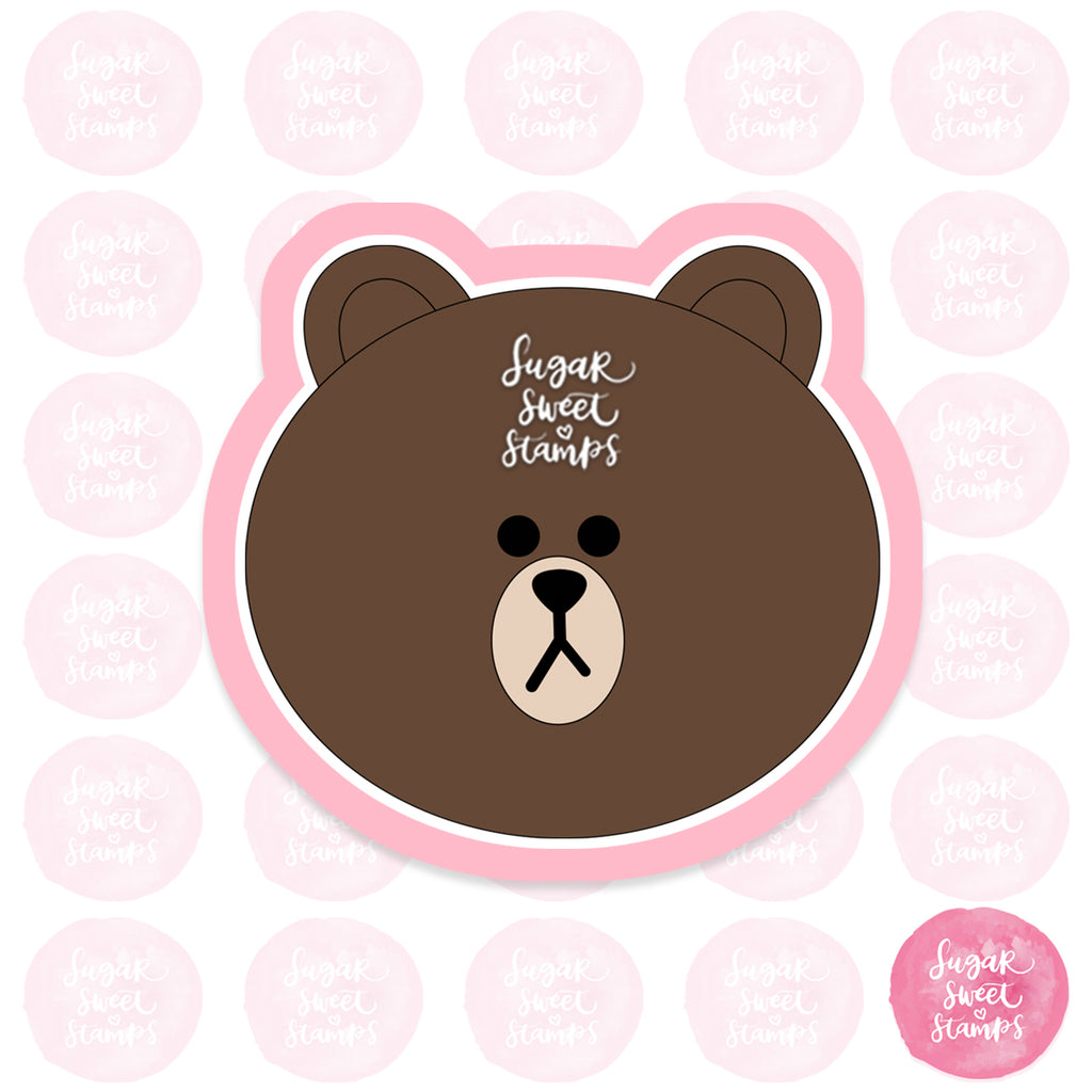 line brown mascot cute line friends bear custom 3d printed cookie cutter