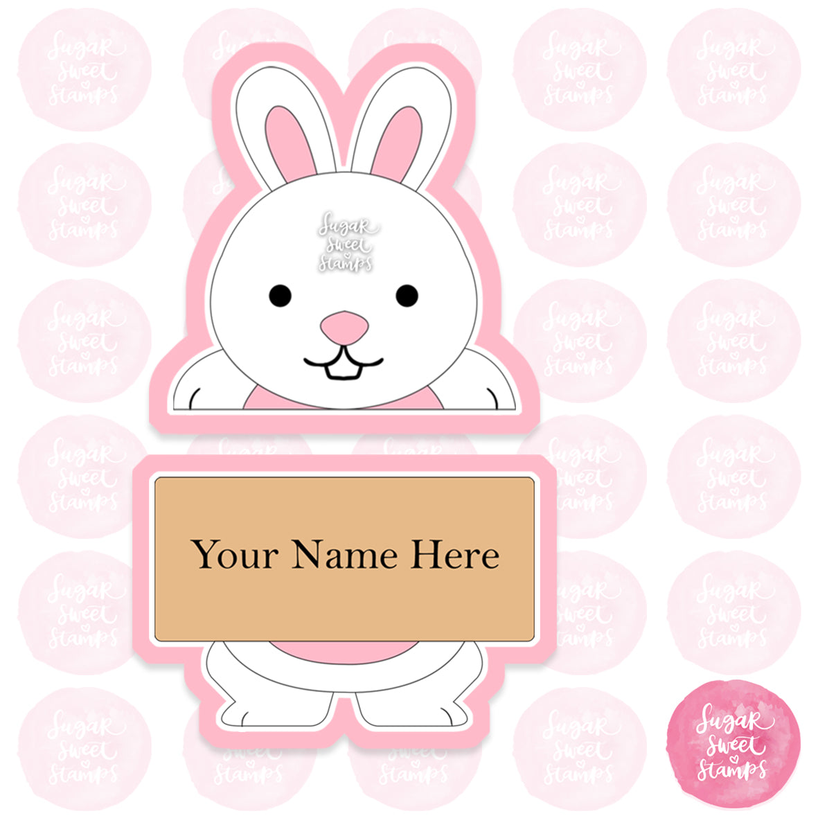 easter bunny rabbit name plaque place card custom 3d printed cookie cutter