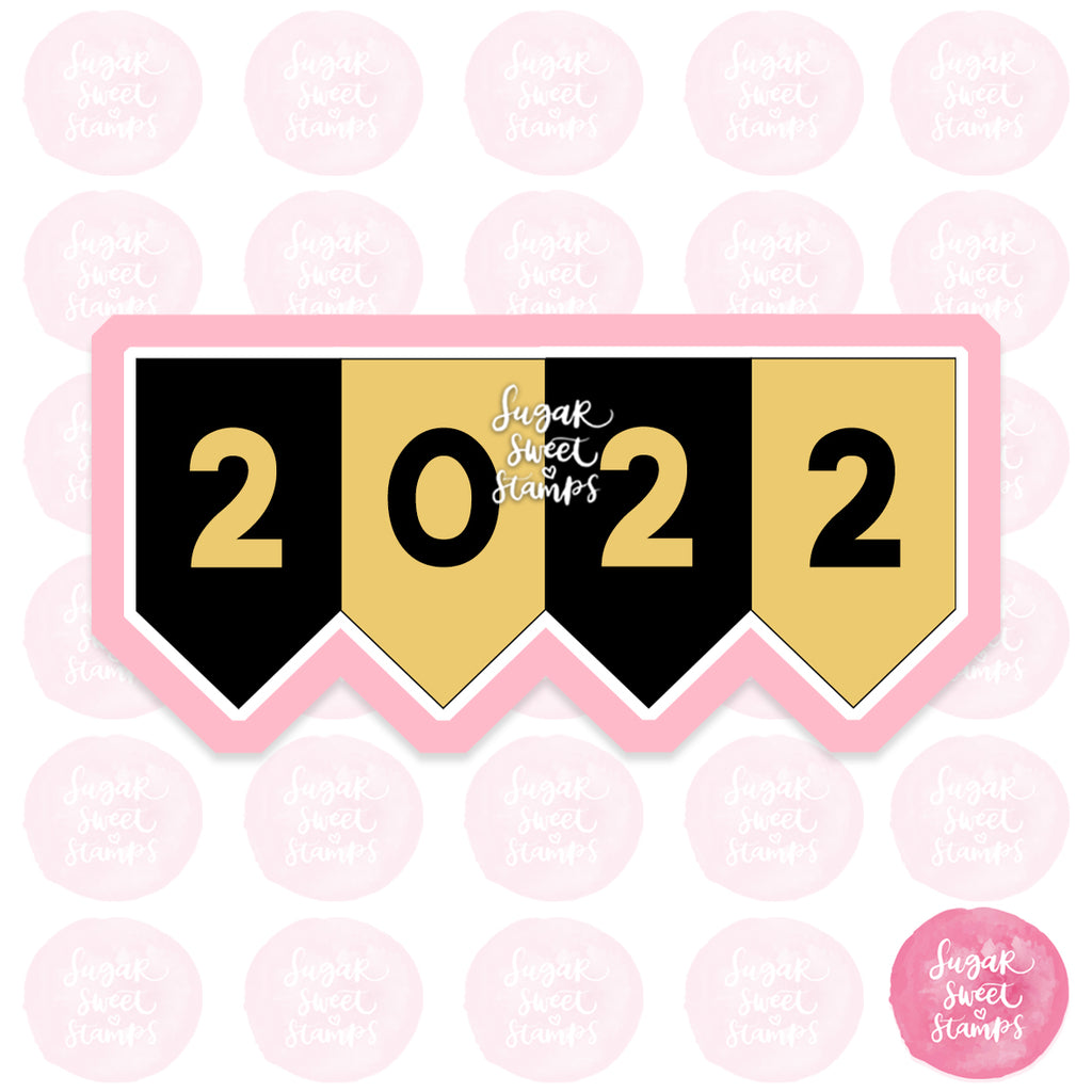 new year's eve party decoration bunting banner 2022 celebrate celebration party custom 3d printed cookie cutter