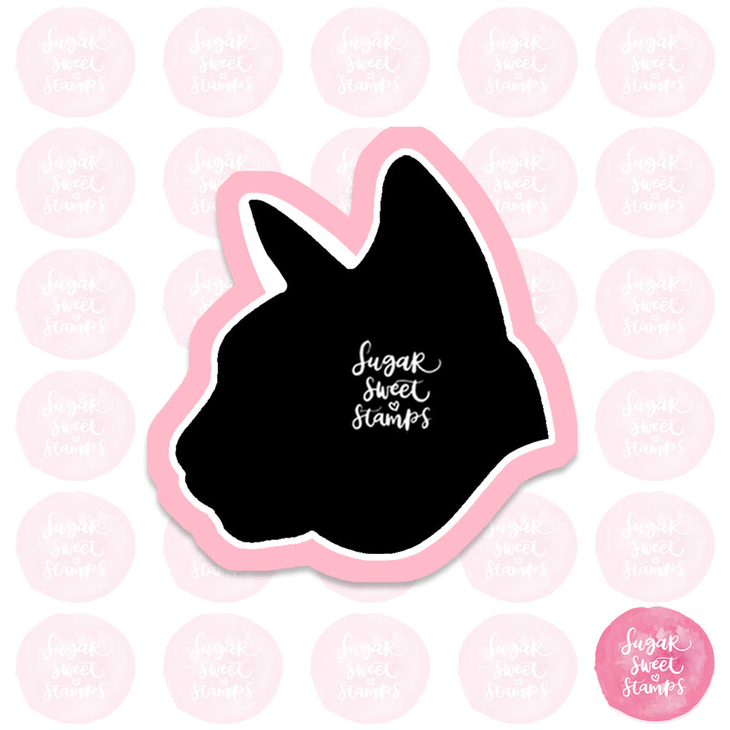 cat head profile silhouette animal pet custom 3d printed cookie cutter