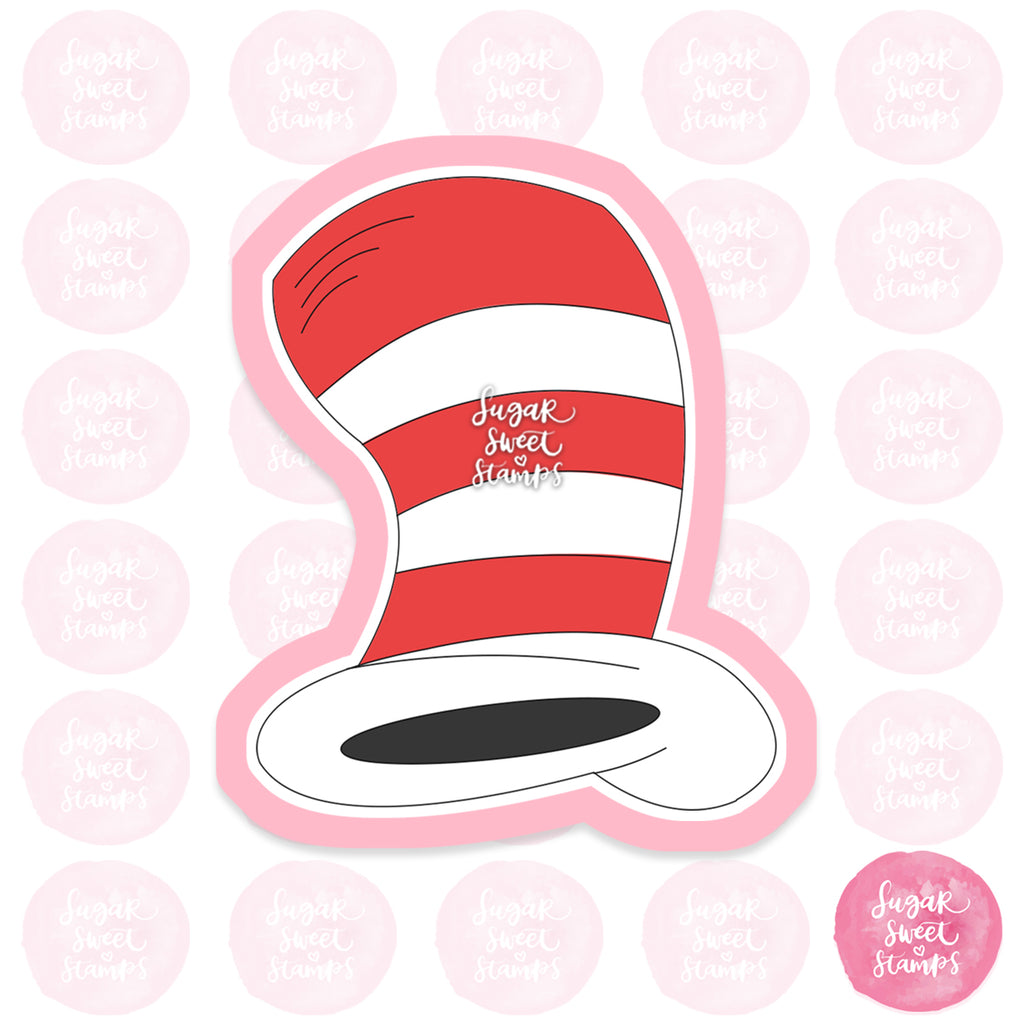 dr seuss story book cat in the hat custom 3d printed cookie cutter