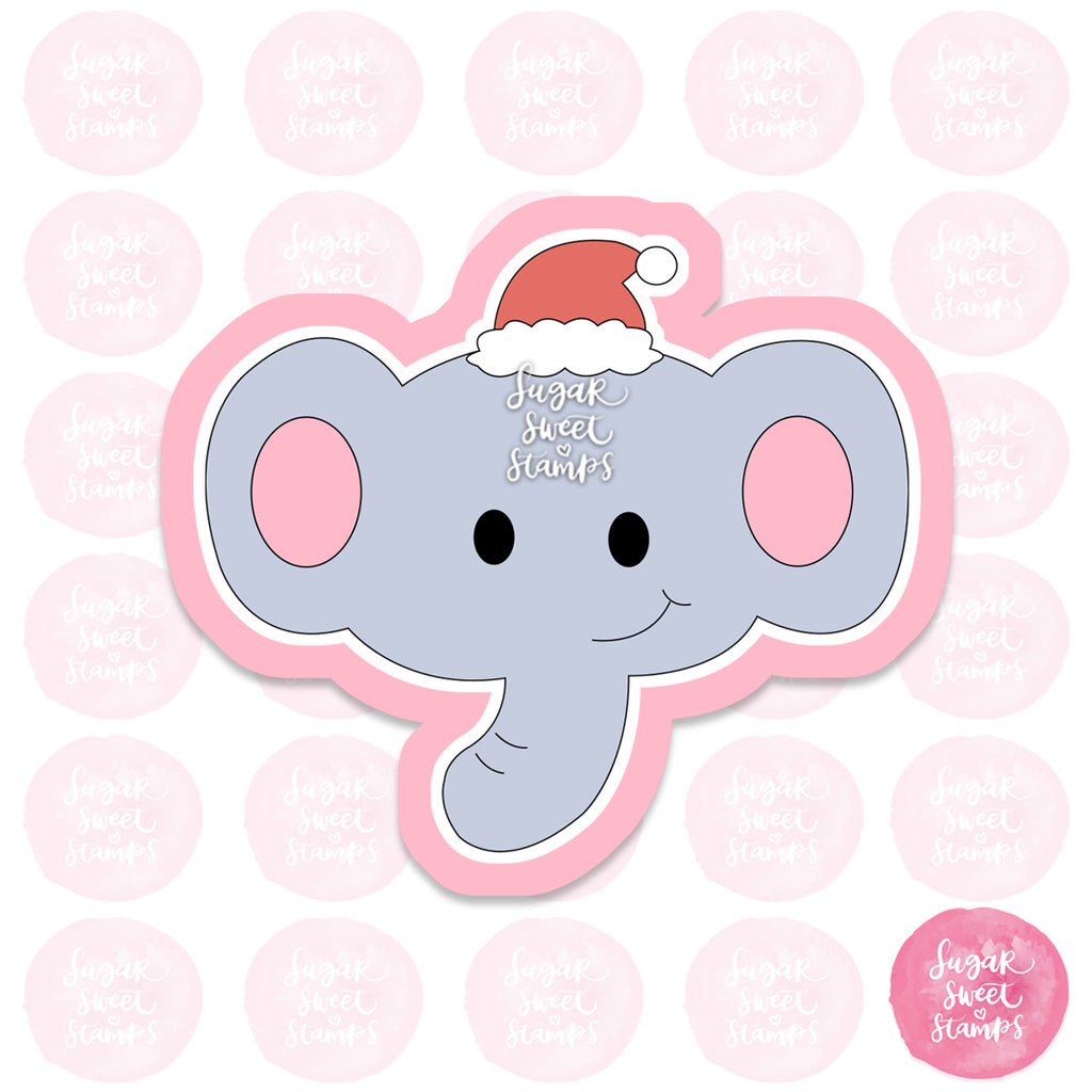christmas xmas elephant cute santa animal holiday december winter custom 3d printed cookie cutter