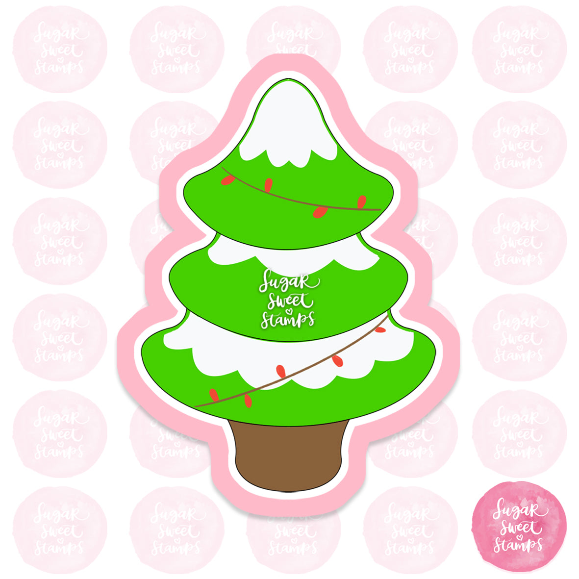 chubby pine tree xmas christmas nature presents winter december snow custom 3d printed cookie cutter