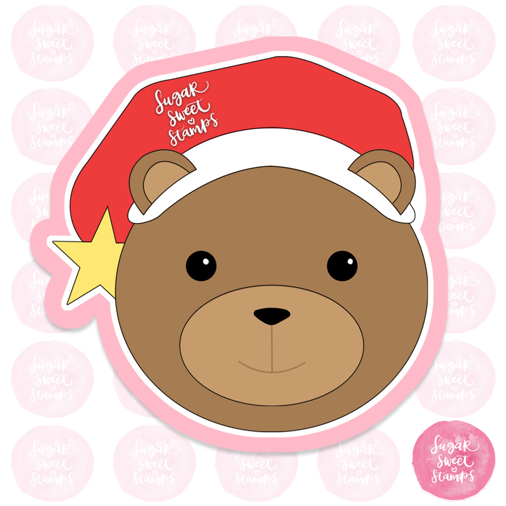 christmas bear cute animal yuletide december presents santa claus custom 3d printed cookie cutter