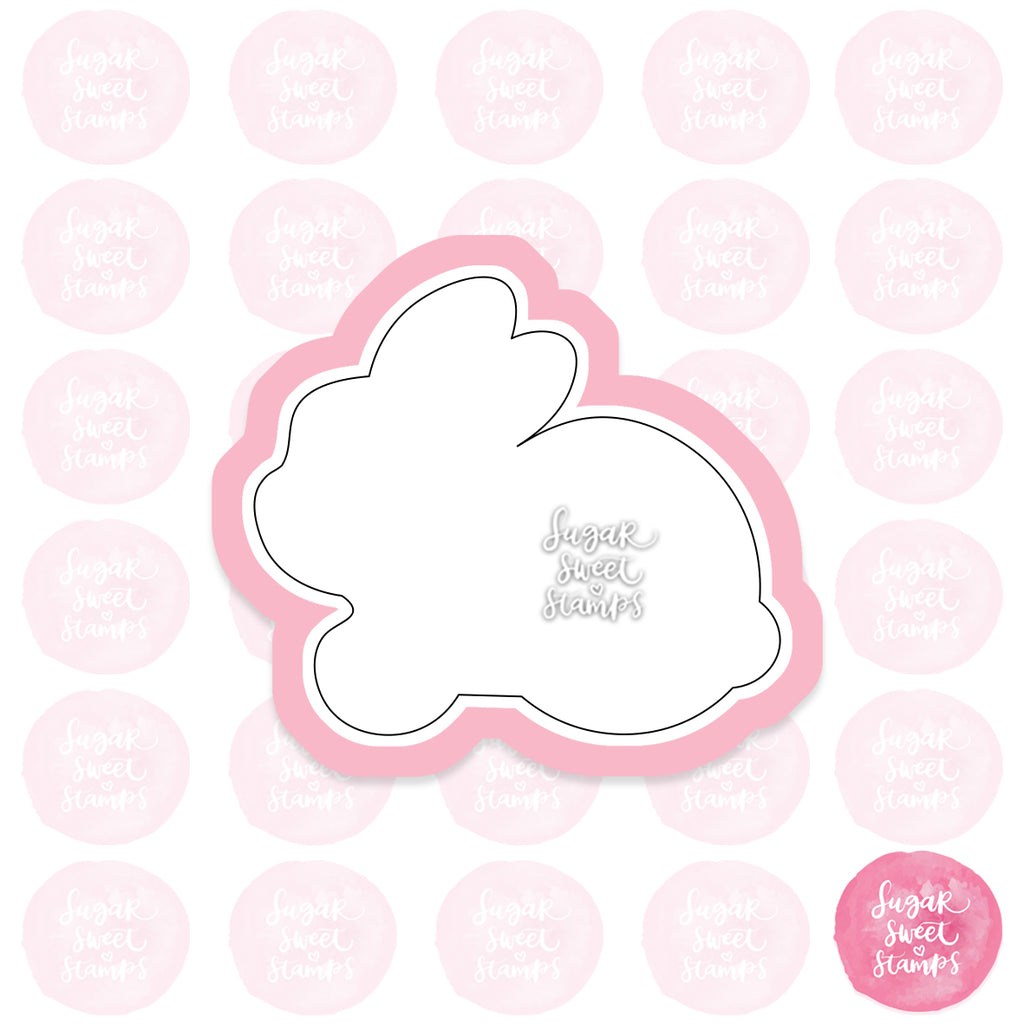 chubby bunny easter silhouette animal custom 3d printed cookie cutter