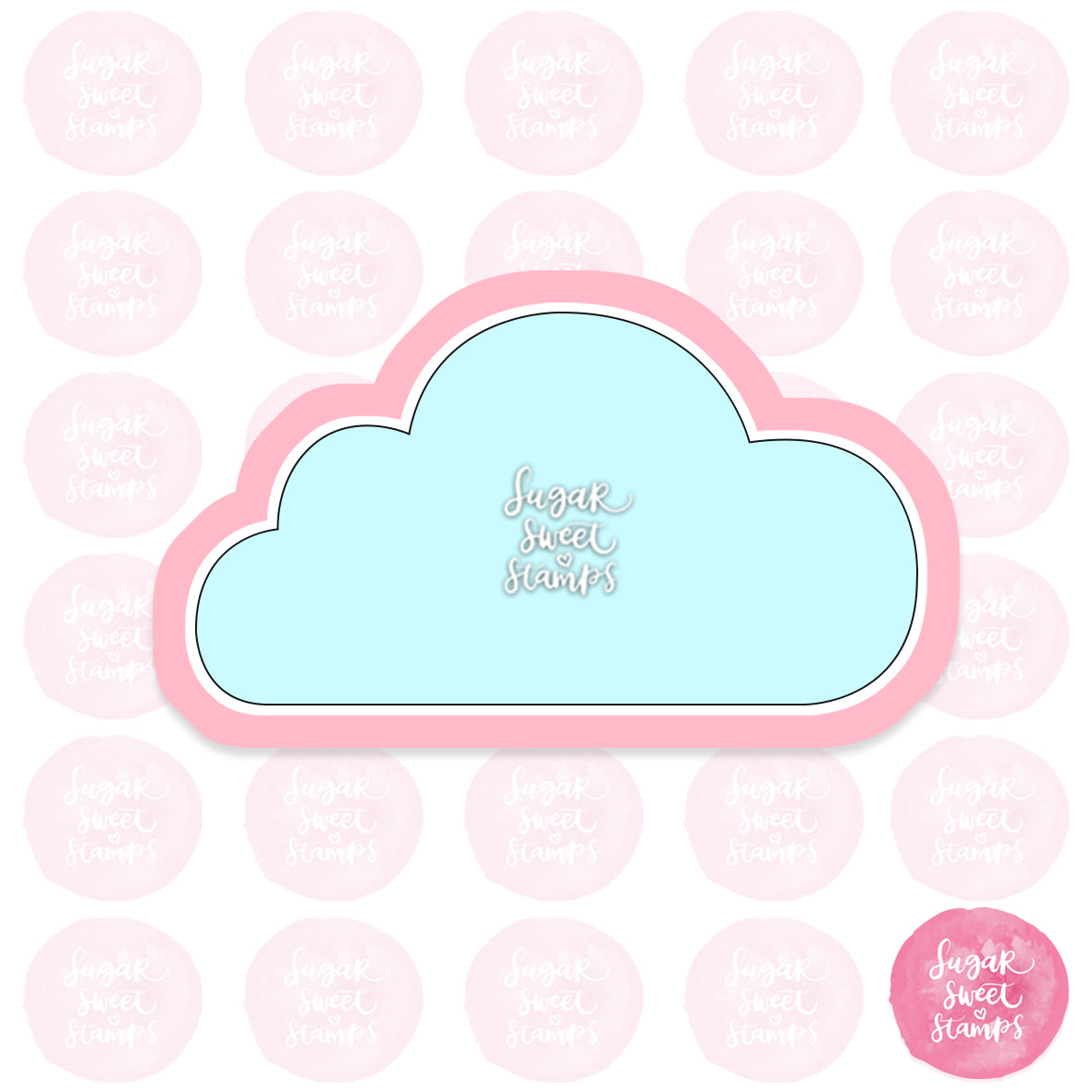 cloud sky blue rain weather custom 3d printed cookie cutter