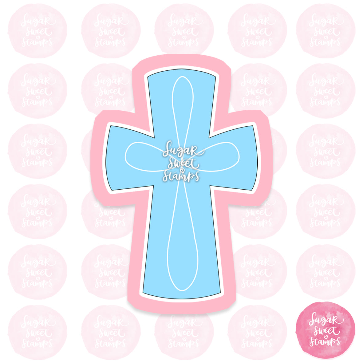 christian religion church communion cross custom 3d printed cookie cutter