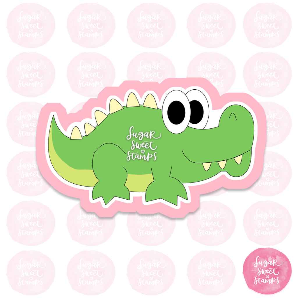 crocodile alligator reptile animal cartoon cute custom 3d printed cookie cutter
