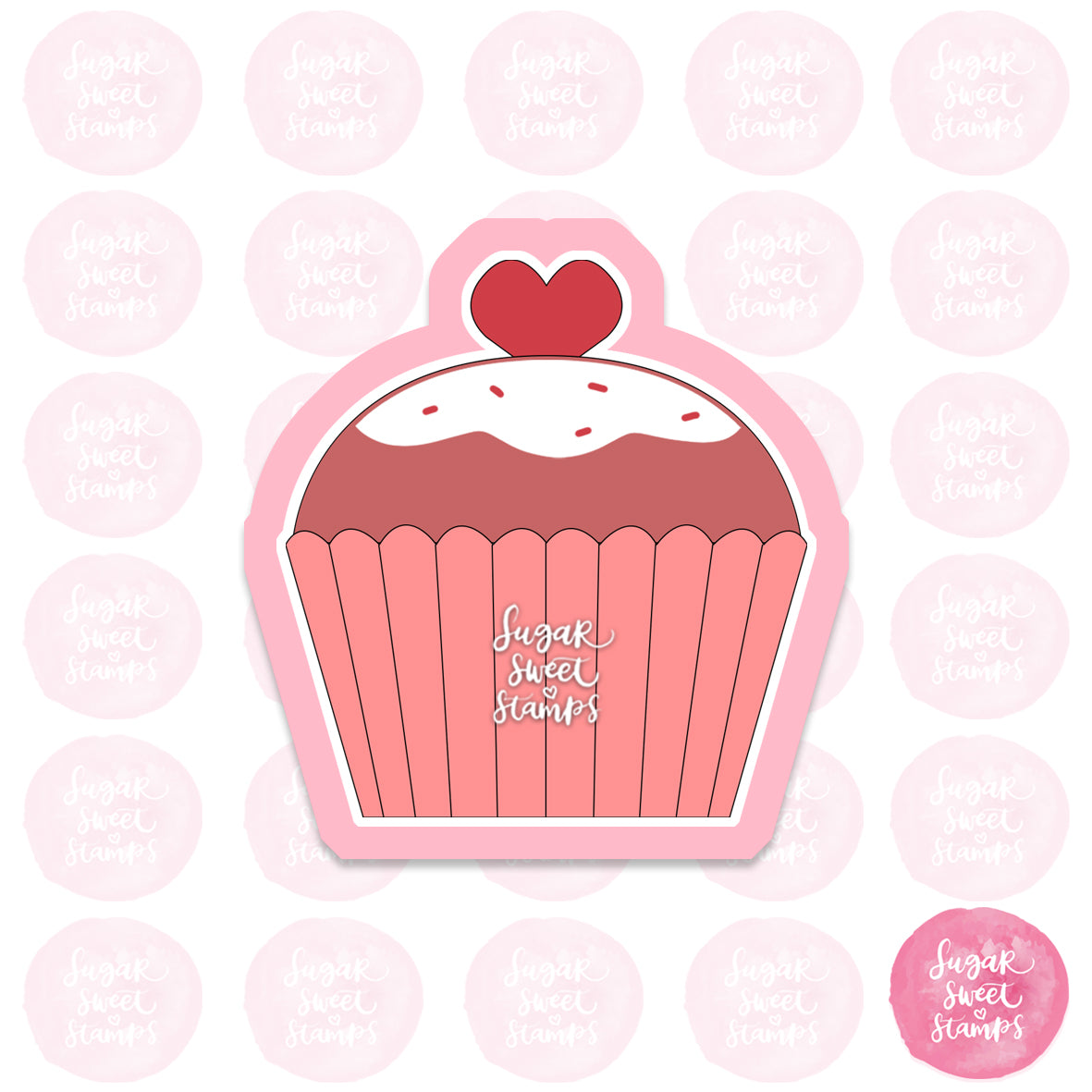 valentine's cupcake food heart love custom 3d printed cookie cutter